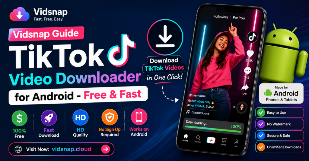Current image: Vidsnap Guide TikTok Video Downloader for Android - Free & Fast